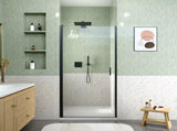 32" W x 72" H Semi-Frameless Circular Pivot Shower Door in Matte Black With 1/4" Thick SGCC W2813P388076
