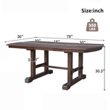 60"-78" Extendable Dining, Farmhouse Wooden Kitchen with Removable Leaf, Large Expanding N752P271802C