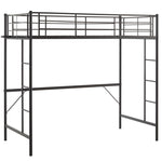 ZUN Twin Size Metal Loft Bed with Safety Guardrails & 2 Built-in Ladders, Loft Bunk Bed Frame for Teens 06576360