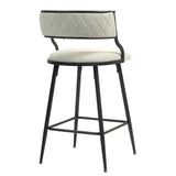 SET OF 2, 26'' Counter height bar stools PU cover kitchen island counter bar stool with black powder W2215P196279