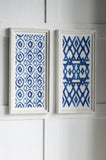 Set of 2 Blue and White Hanging Sculptures, Modern Wall Art Decor, 12.5" x 24.5" W2078130292