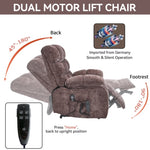 ZUN Lift Recliner Chair Heat Massage Dual Motor Infinite Position Up to 350 LBS Large Electric Power W1803P206832