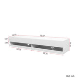 180 Wall Mounted Floating 80" TV Stand with 20 Color LEDs and Charging Station W331P225207