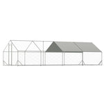 ZUN Large Metal Chicken Coop, Walk-in Chicken Run,Galvanized Wire Poultry Chicken Hen Pen Cage, Rabbits W2505P151776