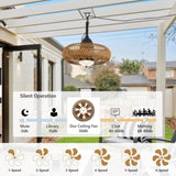 ZUN Waterproof Outdoor Ceiling Fan with Lights Remote Control W2738P242334