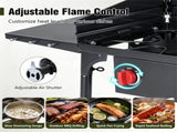Double Burner Outdoor Propane Camp Stove, 75,000 BTU per Burner, 20 PSI Regulator, CSA Certified, 38000853
