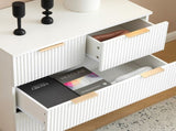 White P2 Particle Board and Density Board Wavy Pattern Drawer Front Three-Level Four-Drawer Bedside 33325680