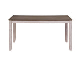 Transitional Design Rectangular 1pc Dining Table Grayish White and Brown Finish Furniture B01160583