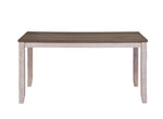 ZUN Transitional Design Rectangular 1pc Dining Table Grayish White and Brown Finish Furniture B01160583