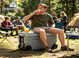 103QT Hard Ice Cooler, Retention Portable Cooler with Wheels, 330LBS Support Seat, Leak-Proof Ice 04871073