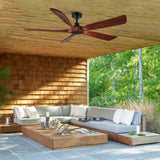 ZUN 60 in. Farmhouse Walnut Wood Ceiling Fan with Remote Control,without Light W1367141065