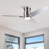 52" Brushed Nickel Lowe Profile Ceiling Fan with Light W1367P270460