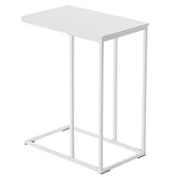 48*28*58cm C Type Single Layer MDF Iron Rectangle White Triamine Side Table White Spray 64750440
