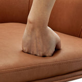 Faux Leather Dining Chairs set of 2, Accent Arm Chair, Metal Steel Frame, Brown 73422630