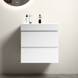 BB02-24-101, Integrated solid surface basin WITHOUT drain & faucet, glossy white color W1865107108