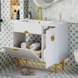 36" Bathroom Vanity with Resin Basin Sink, Modern Bathroom Sink Cabinet, Storage Cabinet with N710P265934K