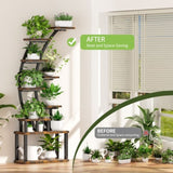 Plant Stand indoor 9-Tiered , 63.6" Tall Plant Stand with 5 Grow Lights, Adjustable Lighting Modes W2887P288504