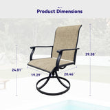 Swivel Dining Chairs Set of 2, Outdoor Swivel Breathable Textilene Patio Chairs Lawn Chairs for W213P271497