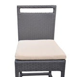 Tropez Outdoor Patio Wicker Barstool with Water Resistant Beige Fabric Cushions B2736P268523