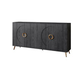 Modern Lacquered 4 Door Wooden Cabinet Sideboard Buffet Server Cabinet Storage Cabinet, for Living W1435P191611