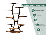(Vase Shape) Plant Stand Indoor with Grow Lights, Indoor Plant Shelf, Metal Plant Flower Holder W2641P323267