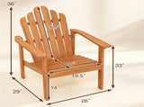 Solid Acacia Wood Adirondack Chair, 400 lbs Heavy Duty Sloped Seat Outdoor Patio Lawn Chair with 05096665