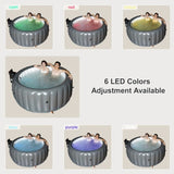 Inflatable hot tub 70.8"*27.9" portable spa pool outdoor spa for 2-3 people with cover equipped with 53881197