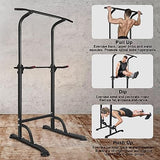 Sport Power Tower Workout Dip Station Pull Up Bar, Height Adjustable Multi-Function Dip Stand for 54732473