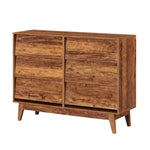 ZUN 6 Drawer Double Dresser Features Vintage-style and Bevel Design 37854788