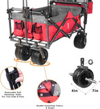 Collapsible Wagon cart with Removable Canopy, Large All Terrain Wheels, Brake, Adjustable 29013517