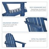 ZUN Folding Adirondack Chair, Faux Wood Patio & Fire Pit Chair, Weather Resistant HDPE for Deck, Outside W2225142495