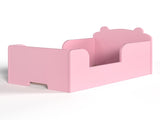 Toddler Floor Bed Frame, Cot Bed for Boys and Girls Ages 3-6, Bear Shape Toddler Bed, Pink W1580P373260