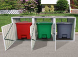 Garbage Bin Shed Stores 3 Trash Cans Metal Outdoor Bin Shed for Garbage Storage,Grey W1350P230164