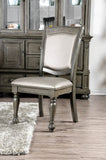 Set of 2 Leatherette Upholstered Side Chairs in Gray and Silver B016P222683