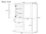 Tall and Wide Storage Cabinet with Doors for Bathroom/Office, Three Drawers, Grey WF299285AAG