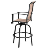 2pcs Wrought Iron Swivel Bar Chair Patio Swivel Bar Stools Black 27888896