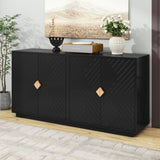 ZUN Modern Functional Large Storage Space Sideboard with Wooden Triangular Handles and Adjustable 31914104