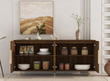 Wood Modern Buffet Cabinet with Storage, Fluted Sideboard Large Buffet with Adjustable Shelves, W1321P356151