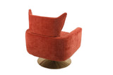 Classic Mid-Century 360-degree Swivel Accent Chair, Orange Linen W1361104582
