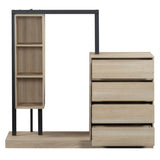 Wardrobe with 4 Drawers and 3 Shelves,Natural 92451045