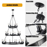 27 Light Metal Ring Chandelier Black W1340P241302
