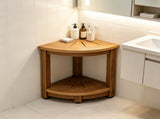 Corner Shower Bench 16.5" Height 12.8" Radius, 350 LBS Capacity with Storage Shelf, Water 00438793