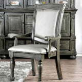Glorious Classic Traditional Dining Chairs Gray Color Solid wood Leatherette Cushion Seat Set of 2pc B011115503