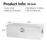 ZUN 30 Inch Heavy Duty Silver Aluminum 5 Bar Tread Tool long Box Truck Pickup Trailer Toolbox Underbody W1239123728