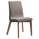 Grey and Natural Walnut Upholstered Side Chairs B062P145493
