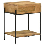 Natural Mango 1-Drawer Accent Table with Bottom Shelf B062P153900