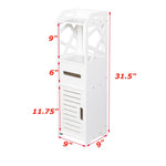 ZUN 3-tier Bathroom Storage Cabinet with 2 Doors 23*23*80CM White 01601486