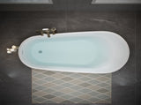 55" Acrylic Freestanding Bathtub, Stylish Deep Soaking Bathtub with Pop-up Drain & Integrated W1920P386218