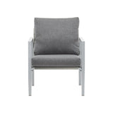 Silver Aluminum Lounge Chair with Sleek Rope Accents and Comfortable Cushions, Perfect for Modern N767P237034W