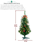 ZUN 3ft 129 Branches with Santa Claus Decoration PVC Branch Iron Bracket Christmas Tree Green 57400666